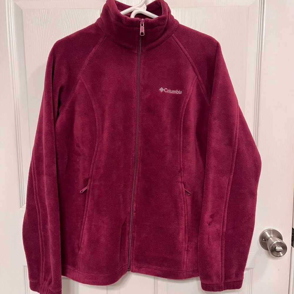 Columbia Womens Benton Springs Full Zip Fleece Jacket Berry Magenta Large